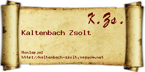 Kaltenbach Zsolt névjegykártya